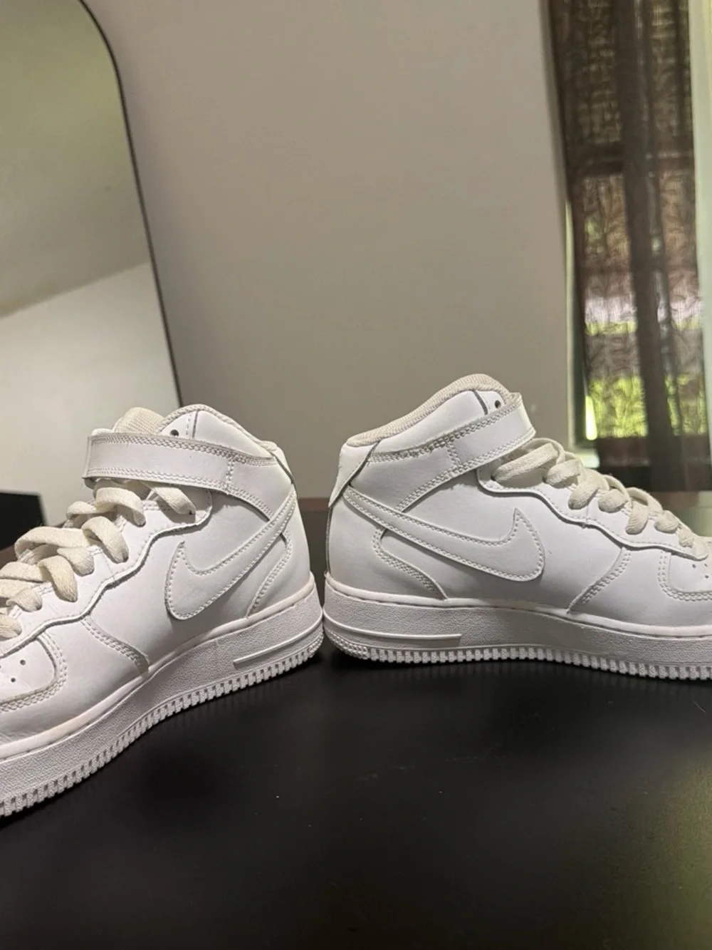 Nike White Kids High-Top Sneakers with Strap